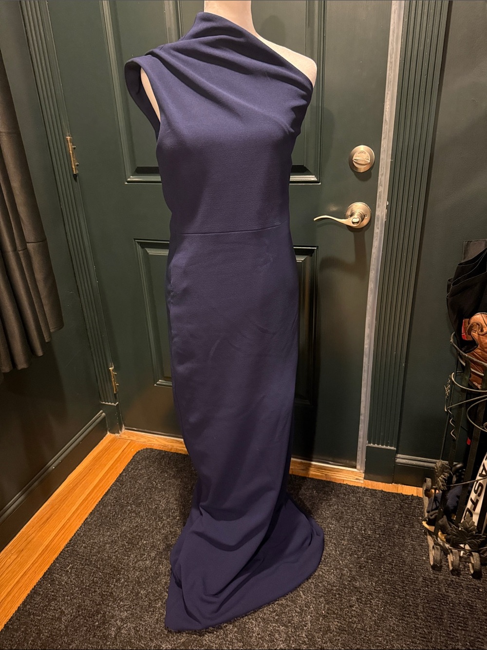 Solace London One-Shoulder Navy Formal Gown
